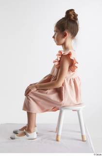  Doroteya  1 casual dressed pink dress sitting white ballerina flats whole body 0001.jpg